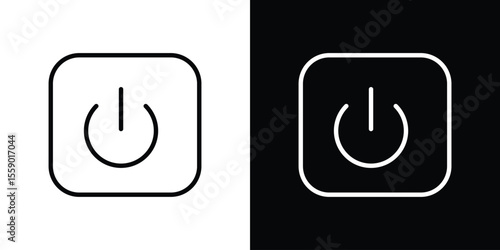 Power icon in thin stroke and flat style.