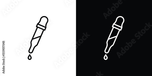 Pipette icon in thin stroke and flat style.