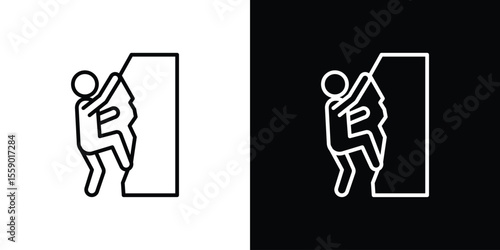 People Climbing icon in thin stroke and flat style.