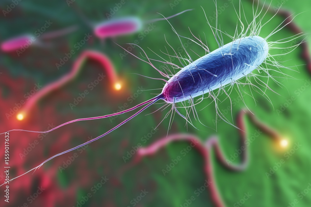 Obraz premium close-up of bacteria and microorganisms in microscopic world