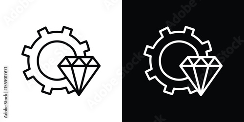 Operational excellence icon in thin stroke and flat style.