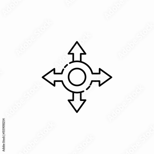 four directional arrows icon sign vector