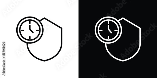 Long term icon in thin stroke and flat style.