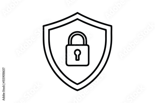 Secure Your Data Shield and Lock Icon Representing Digital Security and Protection