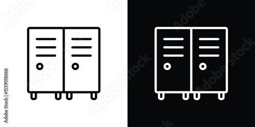 Locker icon in thin stroke and flat style.