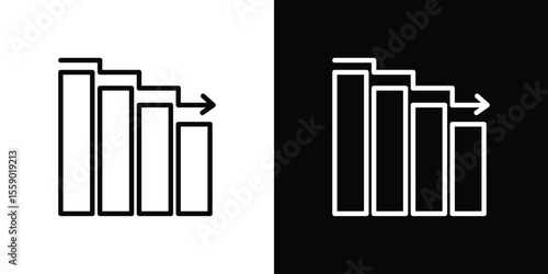 Attrition icon in thin stroke and flat style.