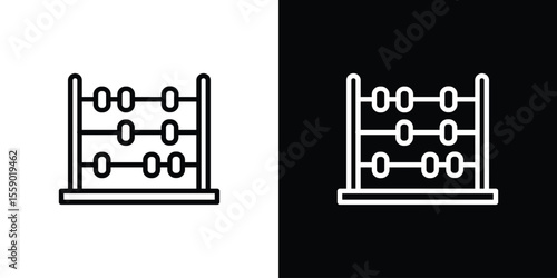 Abacus icon in thin stroke and flat style.