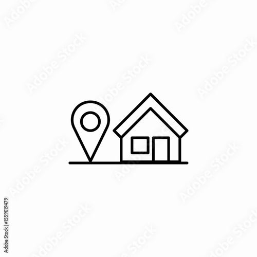 house location pin icon sign vector