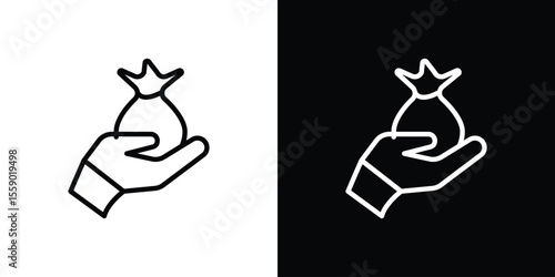 Inheritance law icon in thin stroke and flat style.