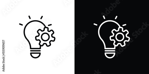 Implementation icon in thin stroke and flat style.