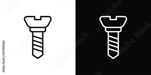 Implant Fixture icon in thin stroke and flat style.