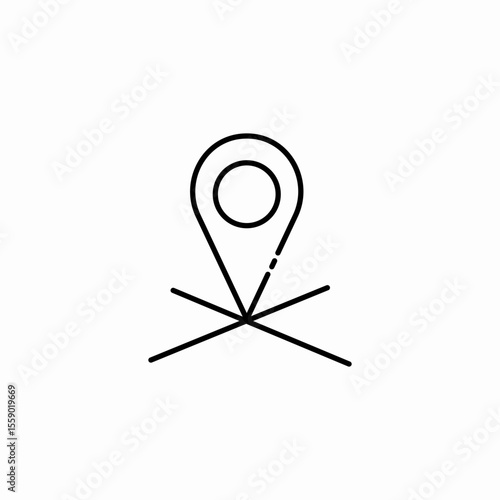 intersection location pin icon sign vector