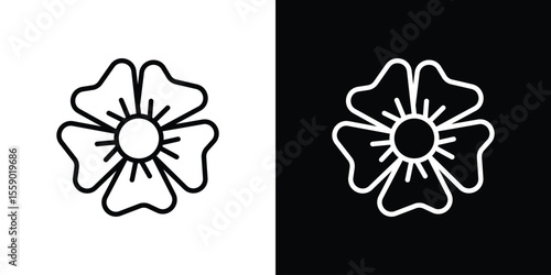 Hypericum icon in thin stroke and flat style.