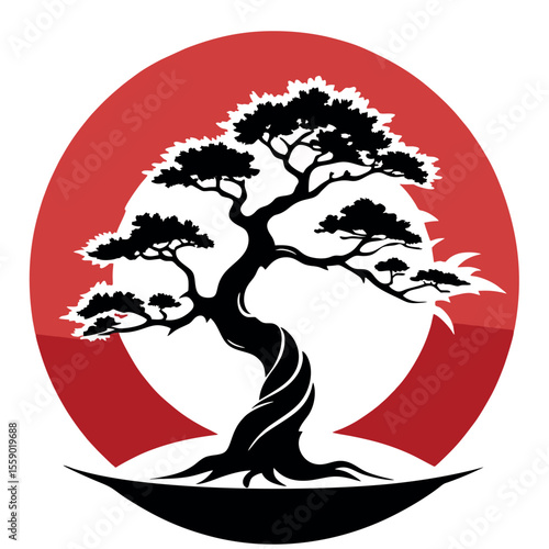 design logo icon vector illustration bonsai japanese