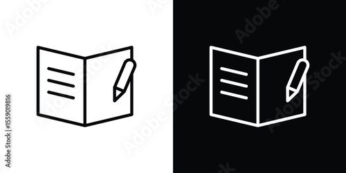 Homework icon in thin stroke and flat style.