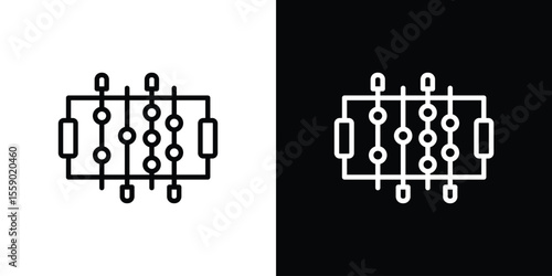 Foosball icon in thin stroke and flat style.