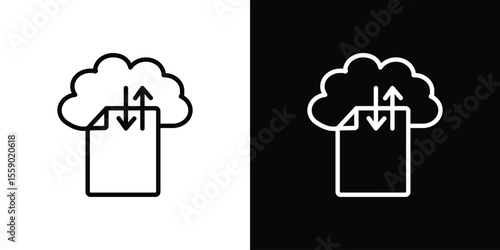 File sharing icon in thin stroke and flat style.