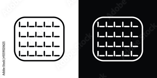 Anti skid feet icon in thin stroke and flat style.