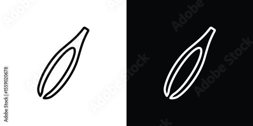 Eyebrow tweezers icon in thin stroke and flat style.