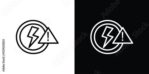 Electric Problem icon in thin stroke and flat style.