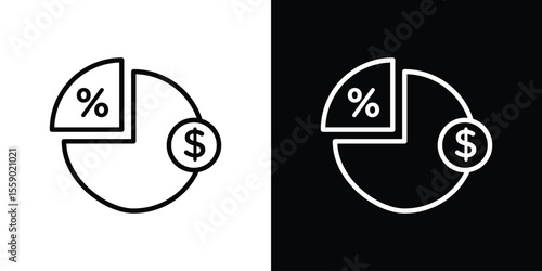 Dividend yield icon in thin stroke and flat style.
