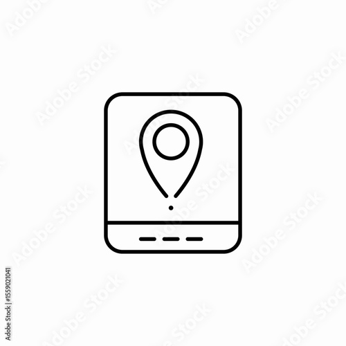mobile map pin icon sign vector