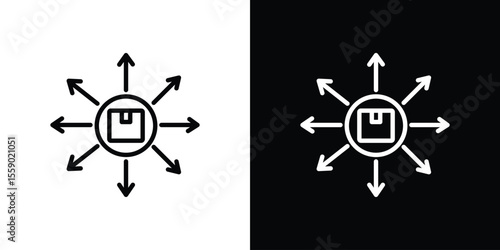 Distribution box icon in thin stroke and flat style.