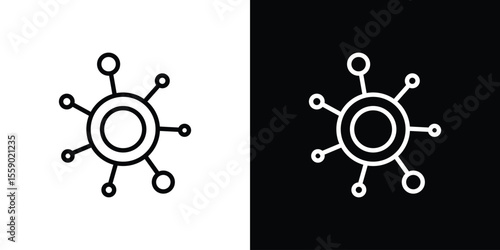Decentralized icon in thin stroke and flat style.