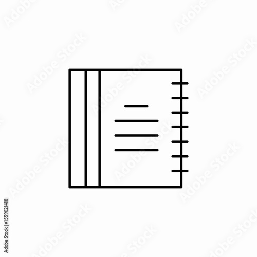 notebook lined pages icon sign vector