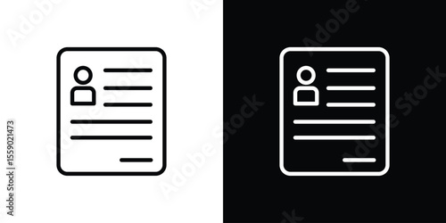 Criminal record icon in thin stroke and flat style.