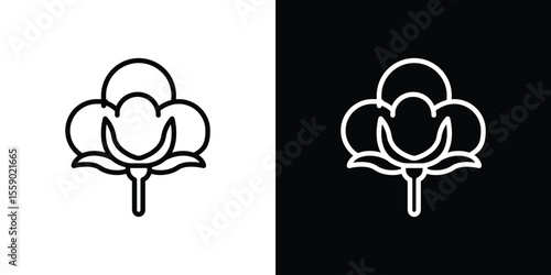 Cotton icon in thin stroke and flat style.