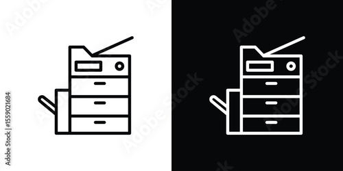 Copier icon in thin stroke and flat style.