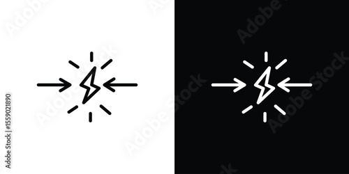 Conflict icon in thin stroke and flat style.
