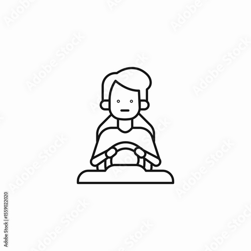 person driving car icon sign vector