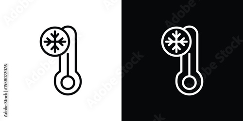 Cold icon in thin stroke and flat style.