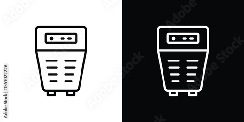 Air purifier icon in thin stroke and flat style.