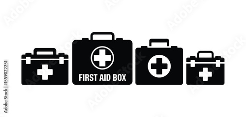 First Aid Kit Icons Set Different Sizes and Styles