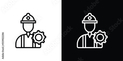 Civil Engineer icon in thin stroke and flat style.