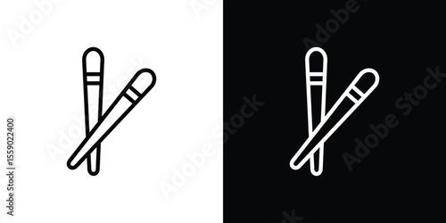 Chopsticks icon in thin stroke and flat style.