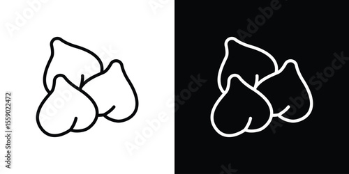 Chickpeas hummus icon in thin stroke and flat style.