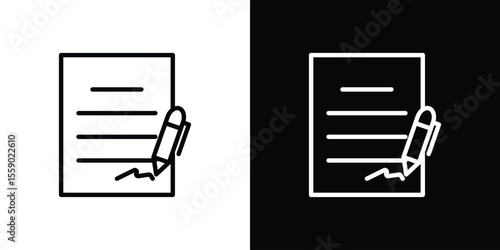 Agreement icon in thin stroke and flat style.