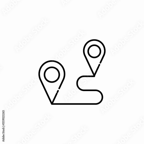 route start end icon sign vector