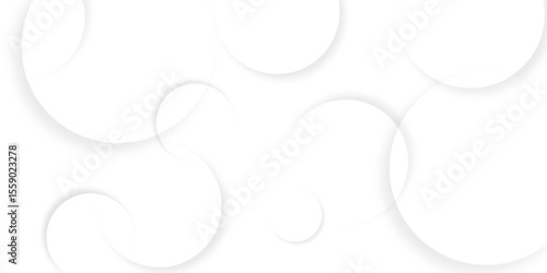 Abstract background with circle white abstract geometric background with soft light white paper circles in design .Gray abstract. Modern design background for report and project presentation template.