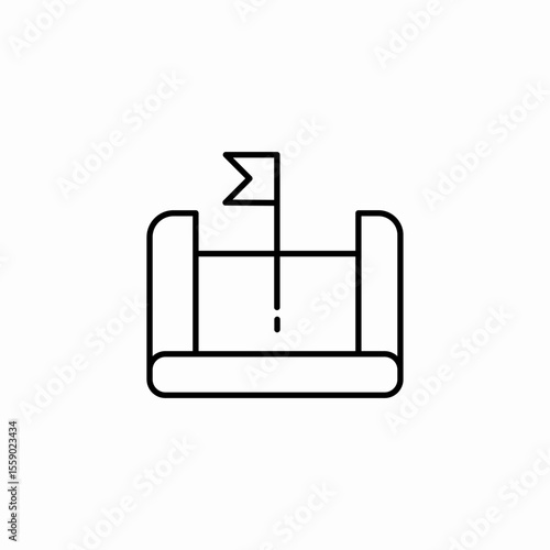 scroll flag document icon sign vector