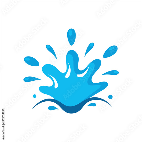 Exploding water splash effect vector with ripple on transparent background for web and graphic design