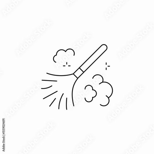 sweeping broom dust icon sign vector