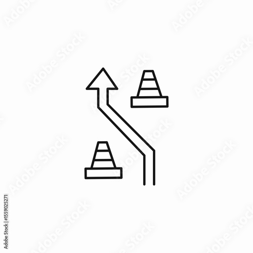 traffic cones path icon sign vector