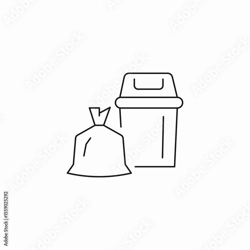 trash can bag icon sign vector