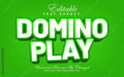Domino Play 3D editable text effect in green style