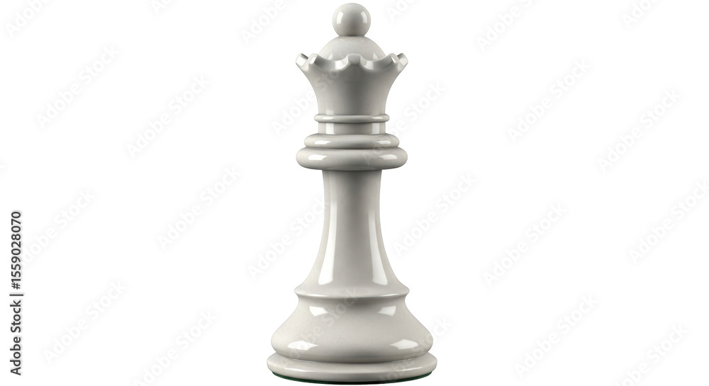 Isolated White Chess Queen Piece Isolated White Chess Queen Piece